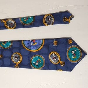 Tie Mickey Mouse Pocket Watch Clock Time Disney Vintage Novelty vintage Neck Tie